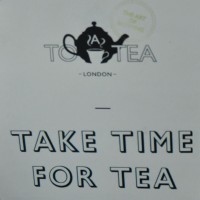 From the menu of "To A Tea" with the slogan "Take Time for Tea"