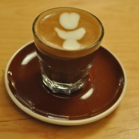 A fine vegan cortado from Résonance, the milk being a blend of almond and coconut