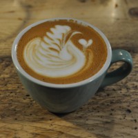 Some lovely latte art in my flat white at Artisan Roast in Stockbridge, Edinburgh.