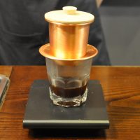 A traditional cup-top filter at The Caffinet in Hanoi.