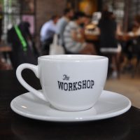 My espresso surveys the room in The Workshop Coffee, Ho Chi Minh City