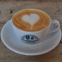 A lovely flat white made with the Friday Street Blend at St Martin's in Leicester.