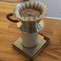 A Kalita Wave pour-over brewing at The Kaf in Glasgow.