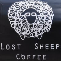 Detail from the back of the Lost Sheep Coffee Pod in Saint George's Lane, Canterbury.