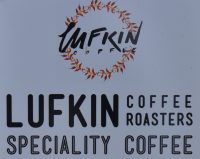 Detail from the top of the sign outside Lufkin Coffee.