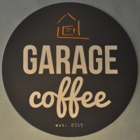 The Garage Coffee logo from the cafe inside the Fruitworks Coworking space in Canterbury.