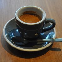 A lovely espresso at Vermillion Cafe in Kyoto, made using its bespoke house-blend and served in a classic cup.