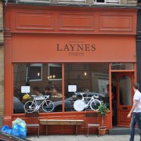 The original facade of Laynes Espresso on New Station Street, Leeds, before its expansion.
