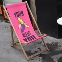 Your Banana Needs You. One of the two deckchairs outside Scarlett Green in Soho.