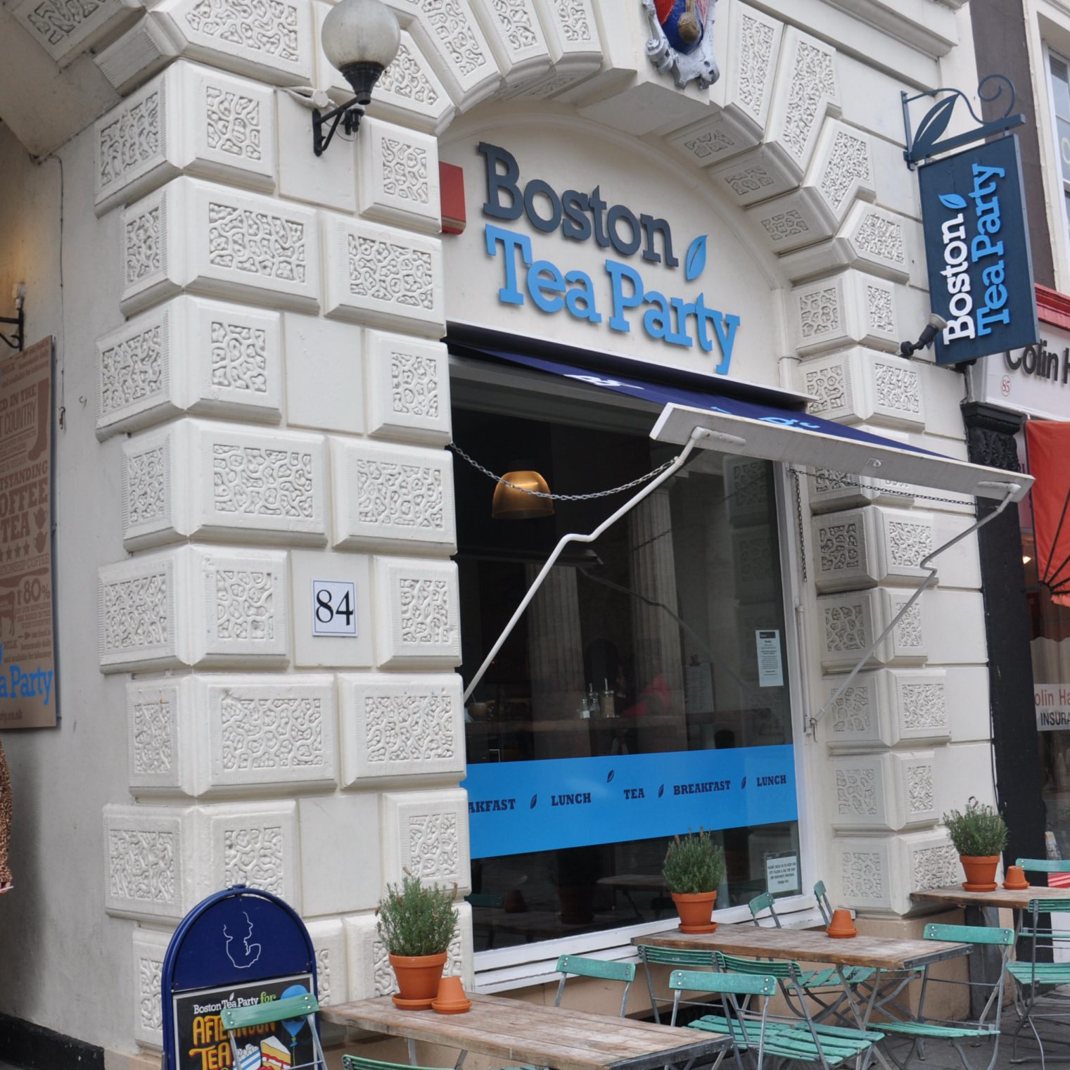 The Boston Tea Party on Exeter's Queen Street