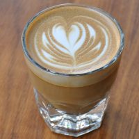 A gorgeous cortado in a glass, made with the Rustico blend from Counter Culture at Everyman Coffee in New York City