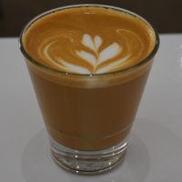 An awesome cortado in a glass, using a single-orign Kenyan from Heart Coffee Roasters, served in FUTURO in Phoenix.