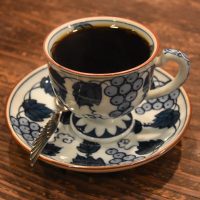 My filter coffee, served in a gorgeous cup at Chatei Hatou, a traditional Japanese kissaten in Toyko.