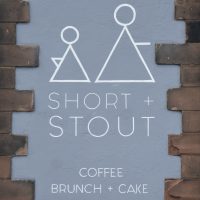 The Short + Stout logo from above the door of the shop in Hoole.