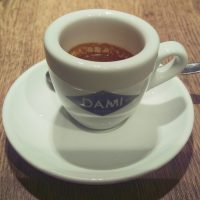 A typical espresso in a typical Italian espresso bar, Dami Bistro, near the Spanish Steps.