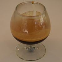 An exclusive naturally-occurring varietal from El Salvador, served as an espresso in a snifter glass at Madcap, Fulton in Grand Rapids.