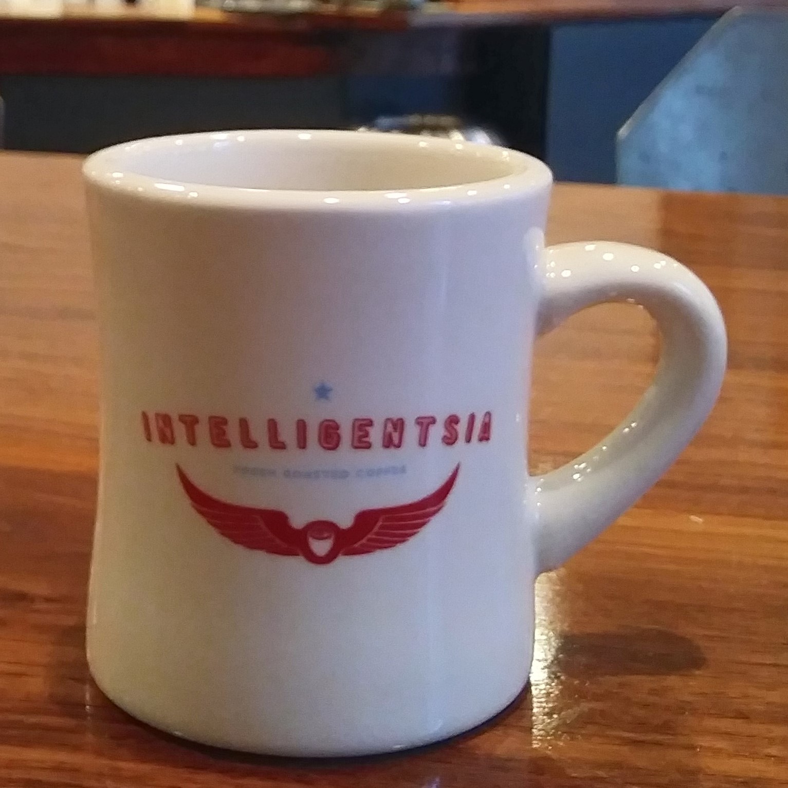 A classic, Intelligentsia diner mug from my visit to the Millennium Park coffee bar.