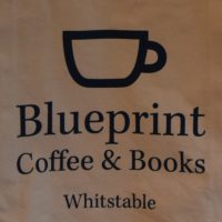 The Blueprint Coffee & Books logo taken from a tote bag in the shop in Whitstable.