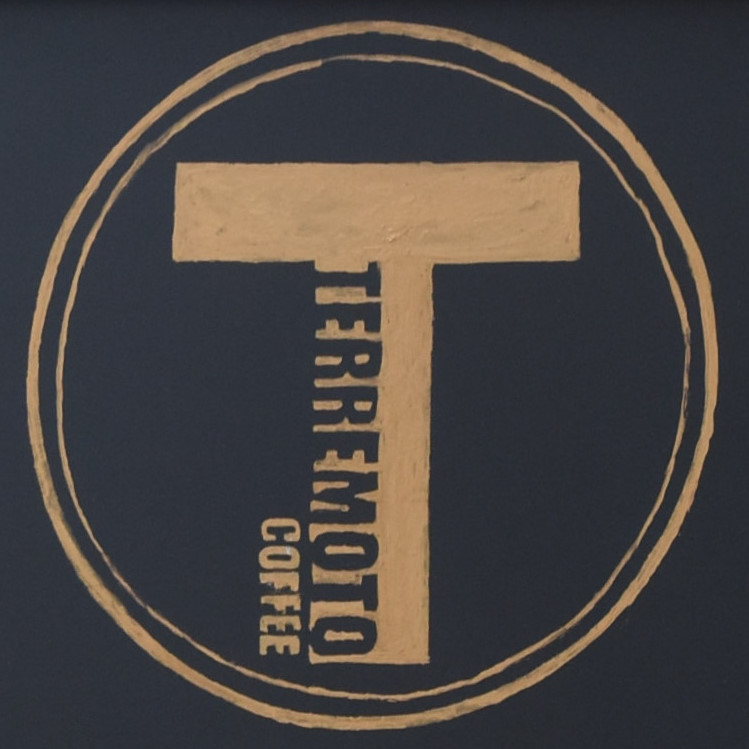 The Terremoto Coffee logo, taken from the A-board outside the coffee shop on W 15th Street in New York.