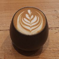 A lovely flat white, made with the Dark Horse blend from Quarter Horse, and served in a gorgeous, handleless cup at Whaletown Coffee Co. in Sheffield.