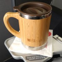 My Global WAKEcup, full of coffee I'd just made in the lounge and brought on the plane with me before my flight from Chicago to Boston.