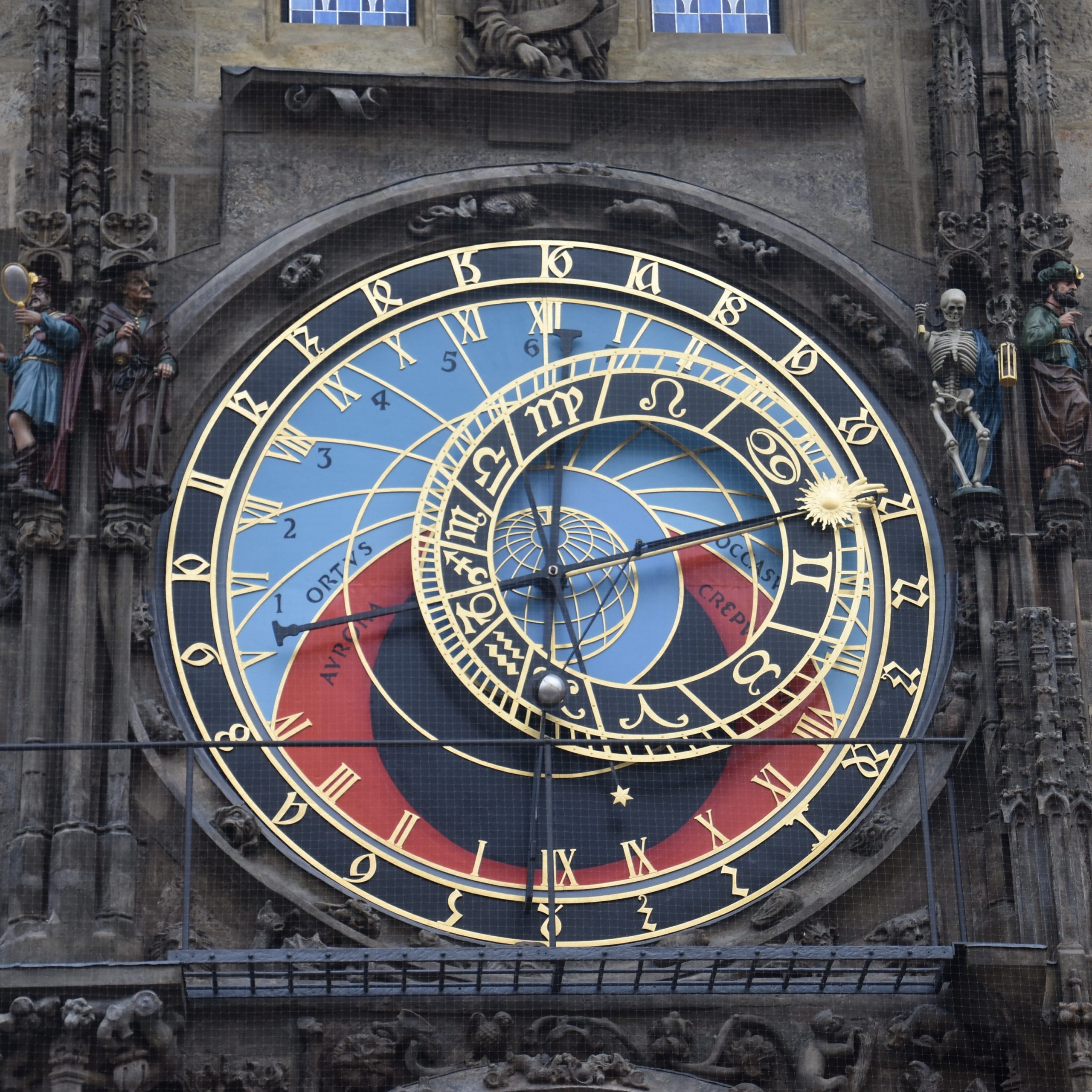 The upper part of the Prague Astronomical Clock.