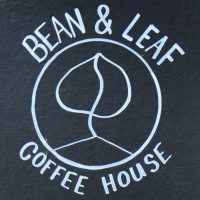The Bean & Leaf Coffee House logo from the A-board in Hertford Street.
