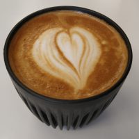 A lovely cappuccino, made with the medium-roast Soulmate from the family farm in Honduras, roasted and served in my HuskeeCup at Alma Coffee Roastry in Canton, Georgia.