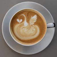 Some fabulous latte art in the form of a swan in my flat white at Tattam's.