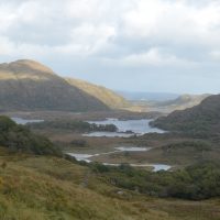 The view north from the Ring of Kerry, looking down on Upper Lake, Killarney in Ireland.