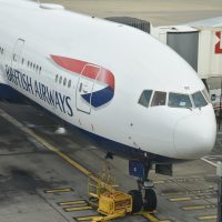My British Airways Boeing 777-200 on the stand at London Heathrow Terminal 5, waiting to take me to Boston.