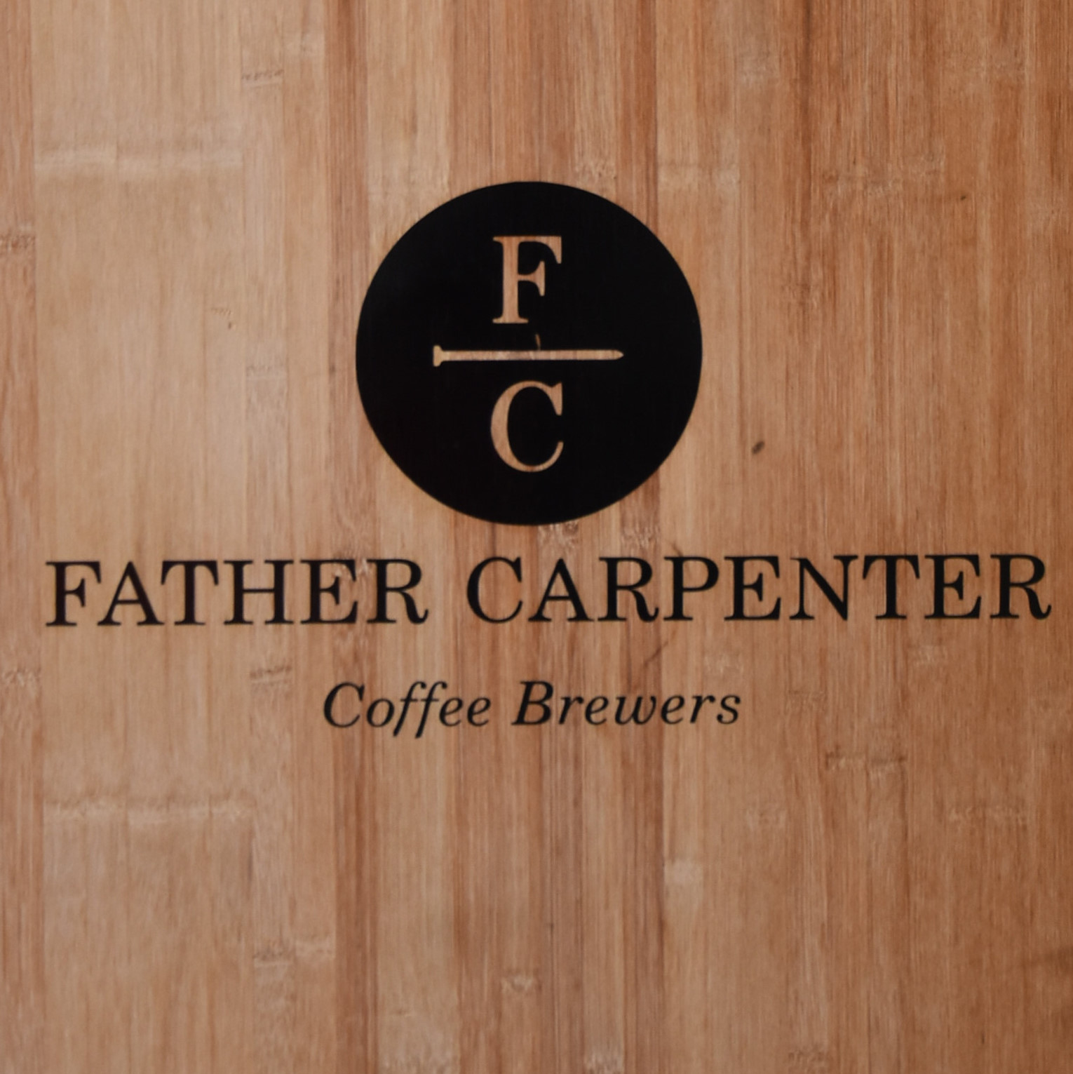 The name board for Father Carpenter, Coffee Brewers, in Berlin.