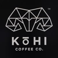 The Kōhi Coffee Co. logo from outside its Boston store inside 125 Summer Street.
