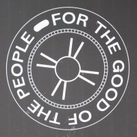 For the Good of the People's logo, taken from the menu board at the stall at London Euston Station.