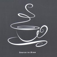 The Fahrenheit Coffee logo, a stylised line drawing of a steaming cup of coffee, with the words "Source to Brew" underneath.