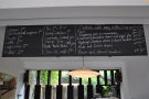 Meanwhile, the menu is chalked up on the board above the counter.