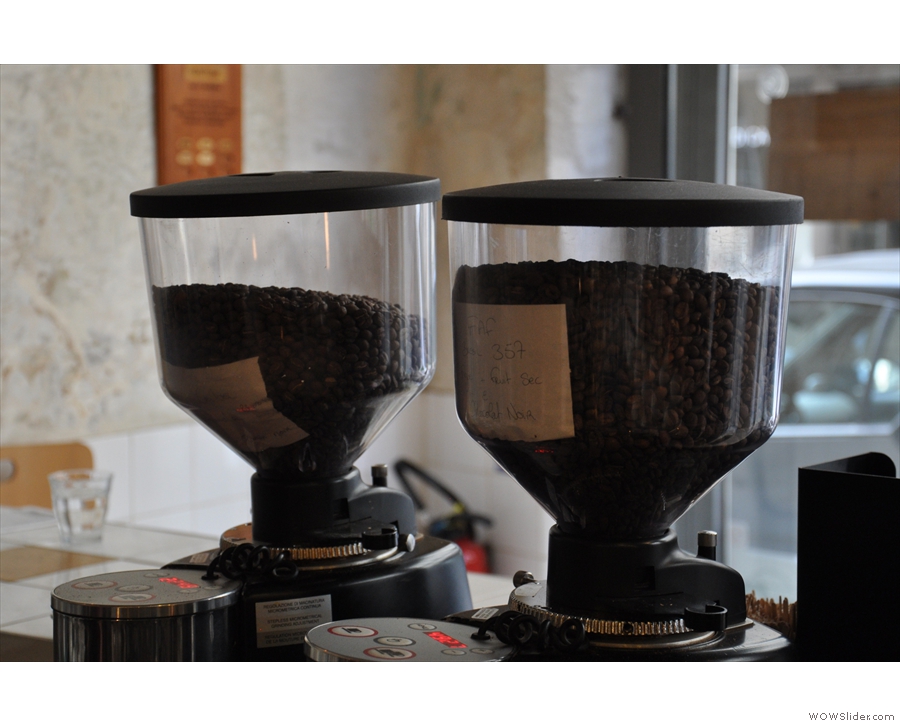The grinders, with the espresso and single-origin espresso.