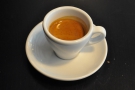 My turn now: my espresso in another classic white cup.