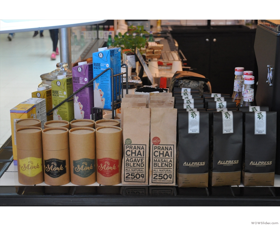 There's coffee from Allpress, hot chocolate from Mork in Melbourne & Prana Chai from India.