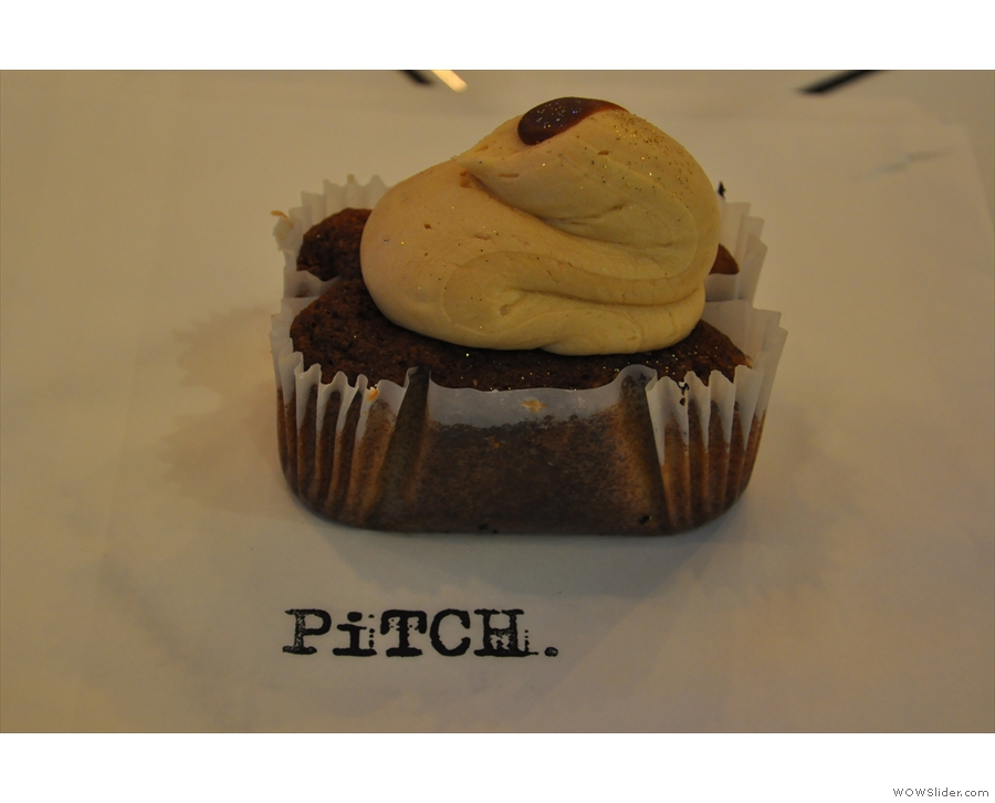 I also had this wonderful gluten-free salted caramel mini-loaf, a gift from Pitch.