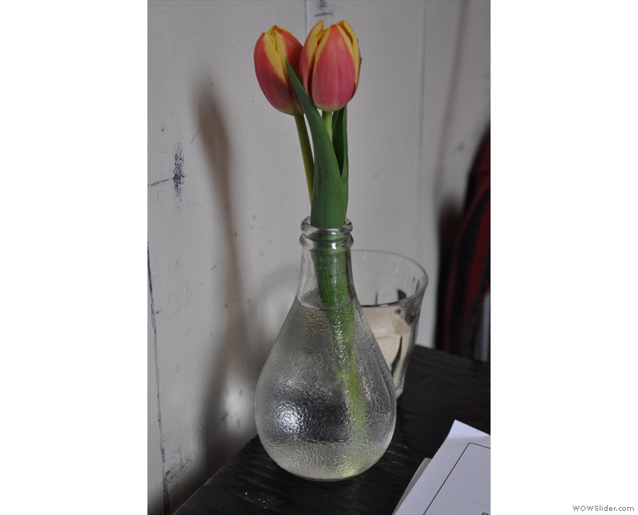 Filter & Fox is full of great touches like these tulips on the tables...