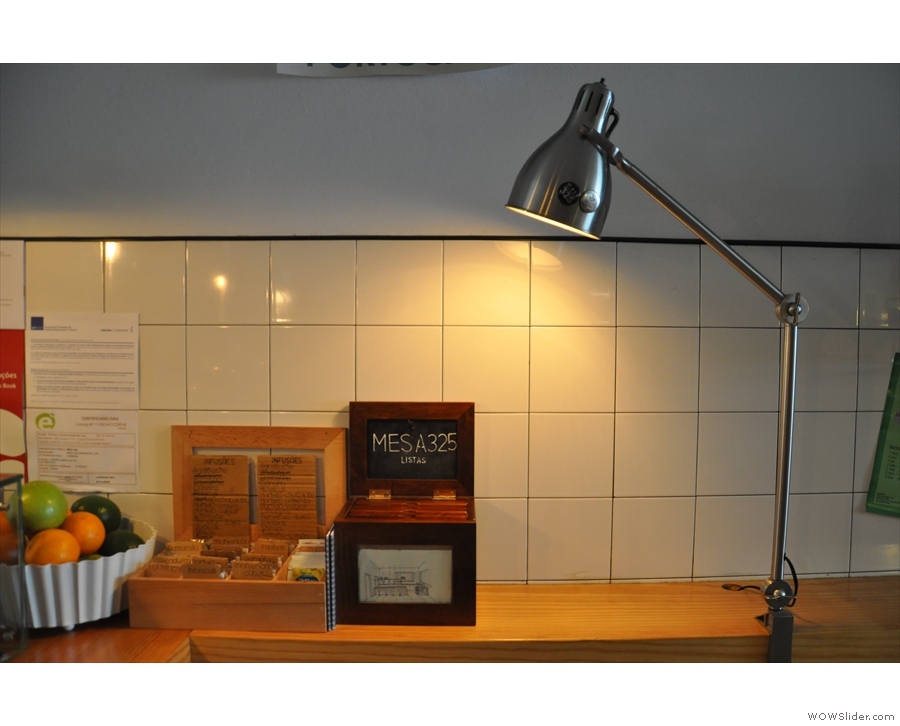 Another varient on the lighting theme is the angle-poise lamp by the counter.