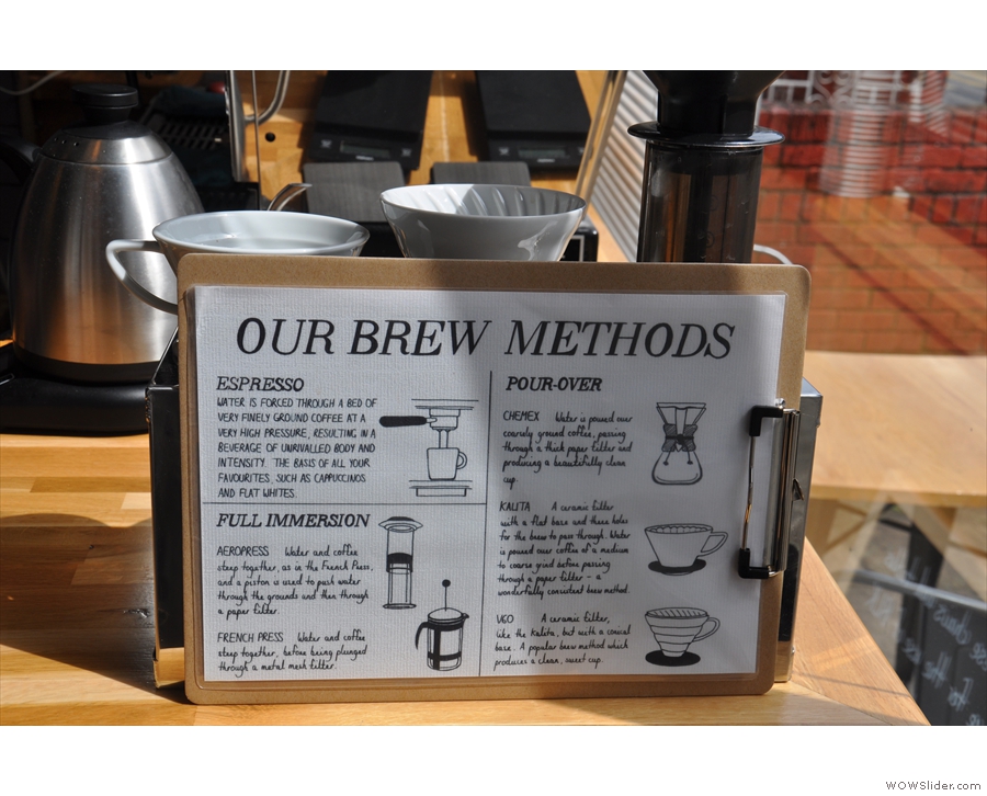 BLK has also added a description of the brew methods.