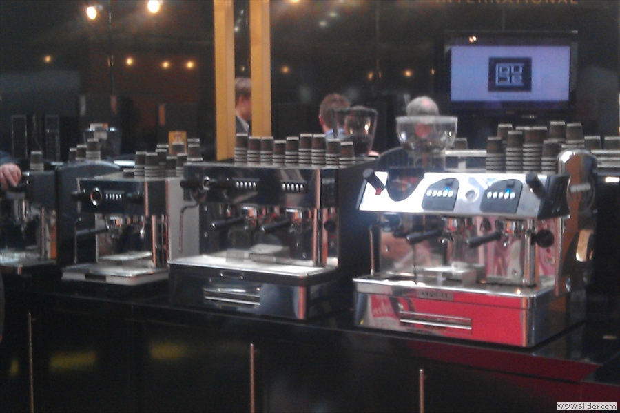 Shiny espresso machines