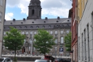 This is the view looking on down the street and across the canal to the Christiansborg Palace.