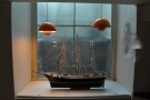 The Copenhagen Coffee Lab is full of neat touches, including this model ship on a windowsill.