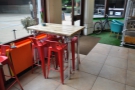 ... have replaced these high tables and stools (as seen in 2014).