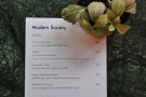 A close-up of the food menu, which is just as concise as the coffee menu.