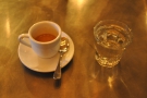 My espresso, served, of course, with a glass of water.