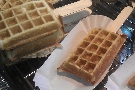 An individual waffle, ready for serving... to me!
